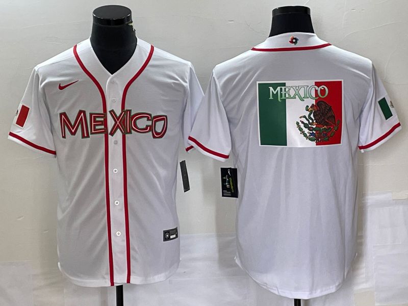 Men 2023 World Cub Mexico Blank White Nike MLB Jersey27